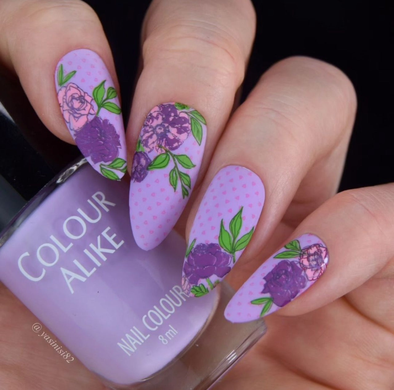 Flora (CjSLC-87) Etched Nail Art Stamping Plate