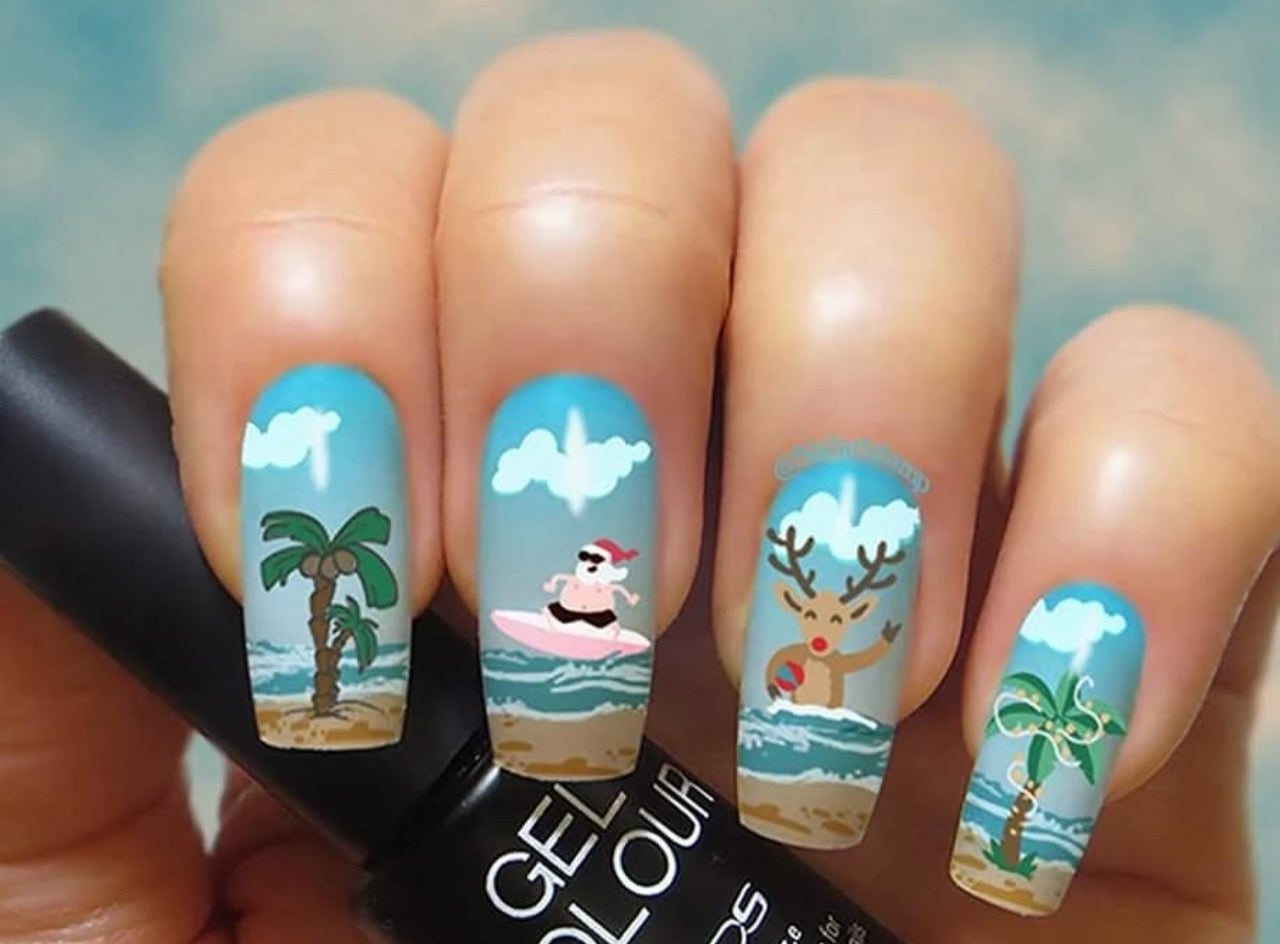 Sand Between My Mistletoes (CjSLC-90) Etched Nail Art Stamping Plate