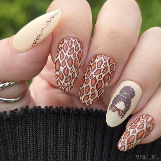 Pride of Black Beauty (CjSLC-92) Etched Nail Art Stamping Plate