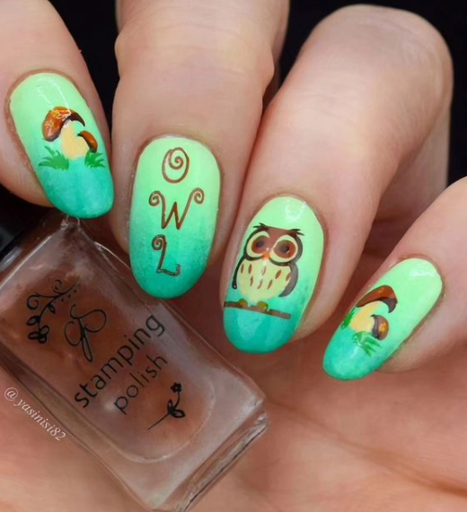 Owl is Good (CjSLC-96) Etched Nail Art Stamping Plate