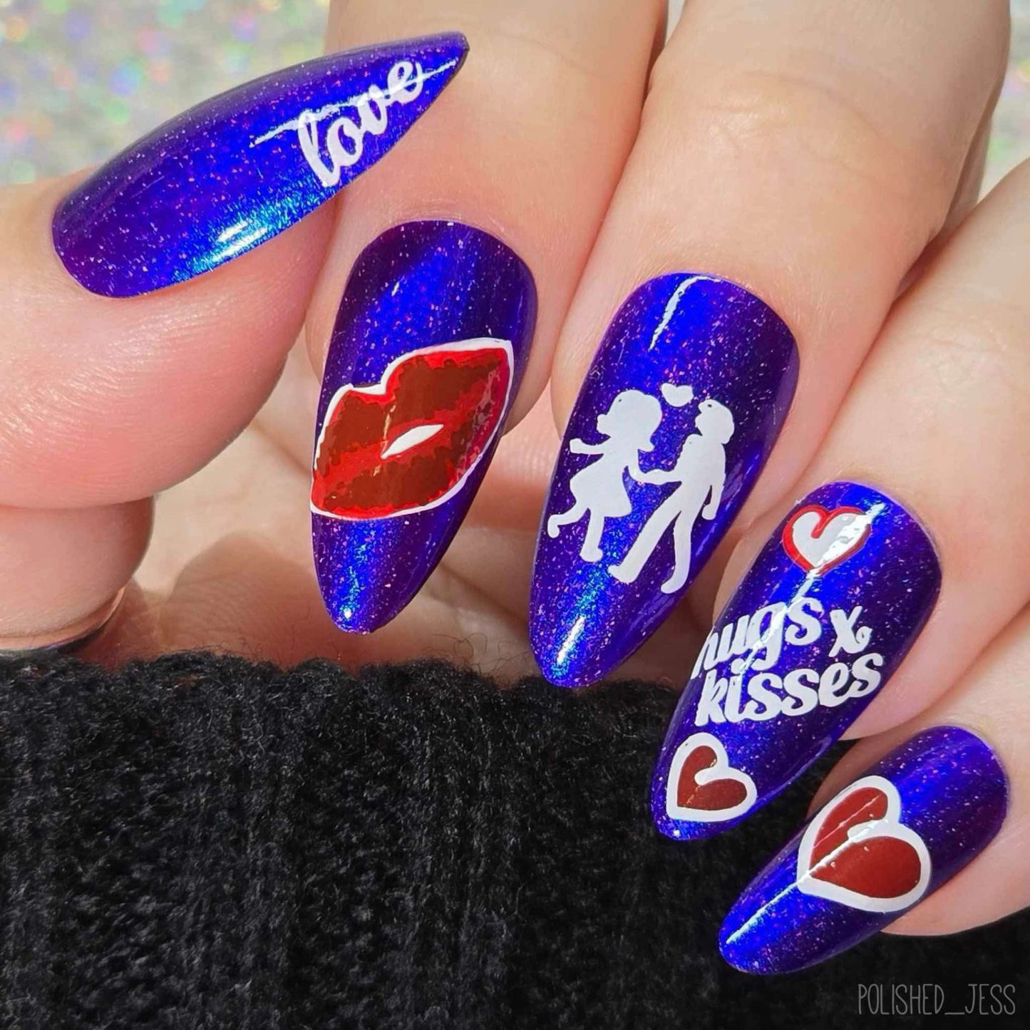 Luscious Lips and Love (CjSV-01) Etched Nail Art Stamping Plate