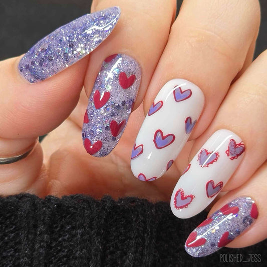 Super Cute Hearts (CjSV-02) Etched Nail Art Stamping Plate