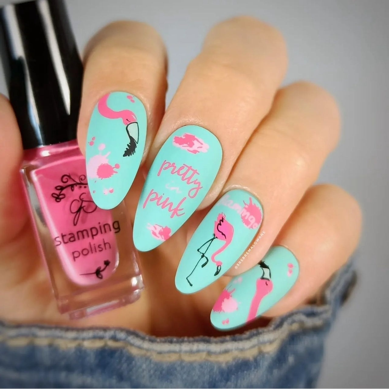 (CjS-XL-FIVE) Etched Nail Art Stamping Plate