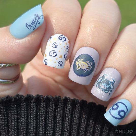Cancer (CjSZ-05) Etched Nail Art Stamping Plate