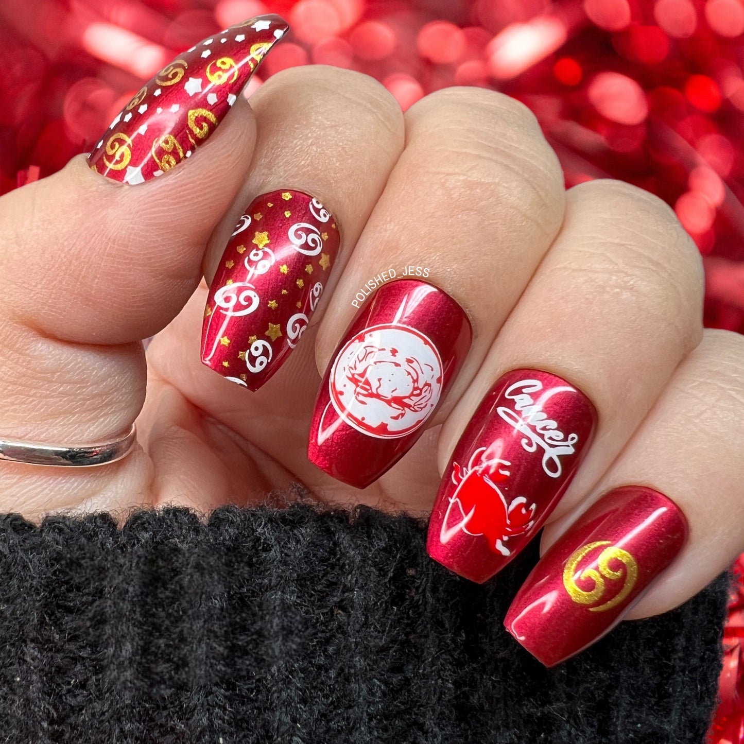 Cancer (CjSZ-05) Etched Nail Art Stamping Plate