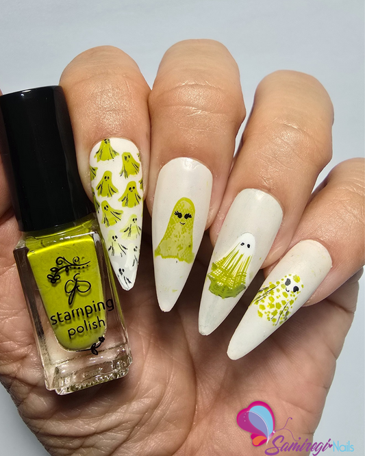 Pretty Little Ghosts (CjSH-126) Etched Nail Art Stamping Plate