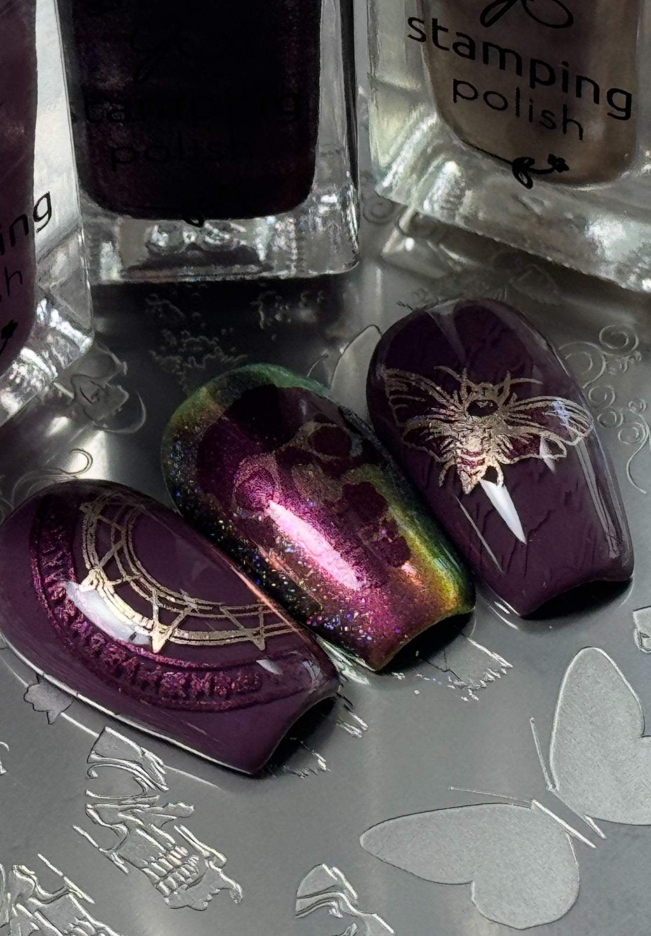 Macabre Muse (CjSH-128) Etched Nail Art Stamping Plate