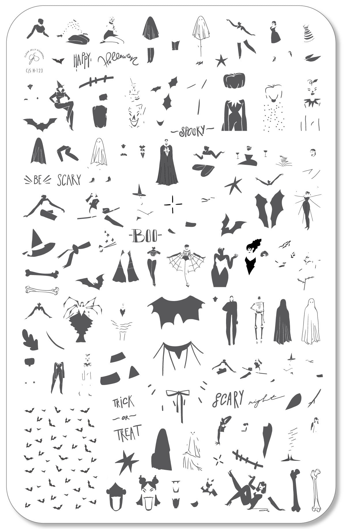 Scary Night (CjSH-123) Etched Nail Art Stamping Plate