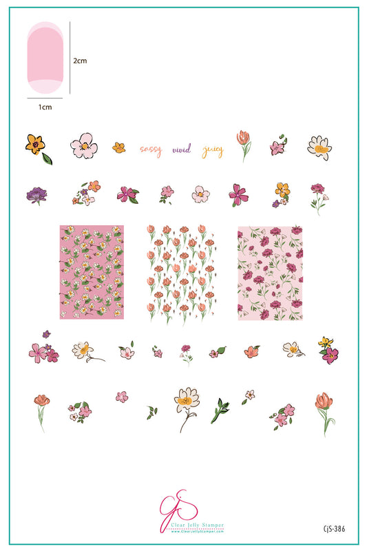 Dainty Doodles (CjS-386) Etched Nail Art Stamping Plate