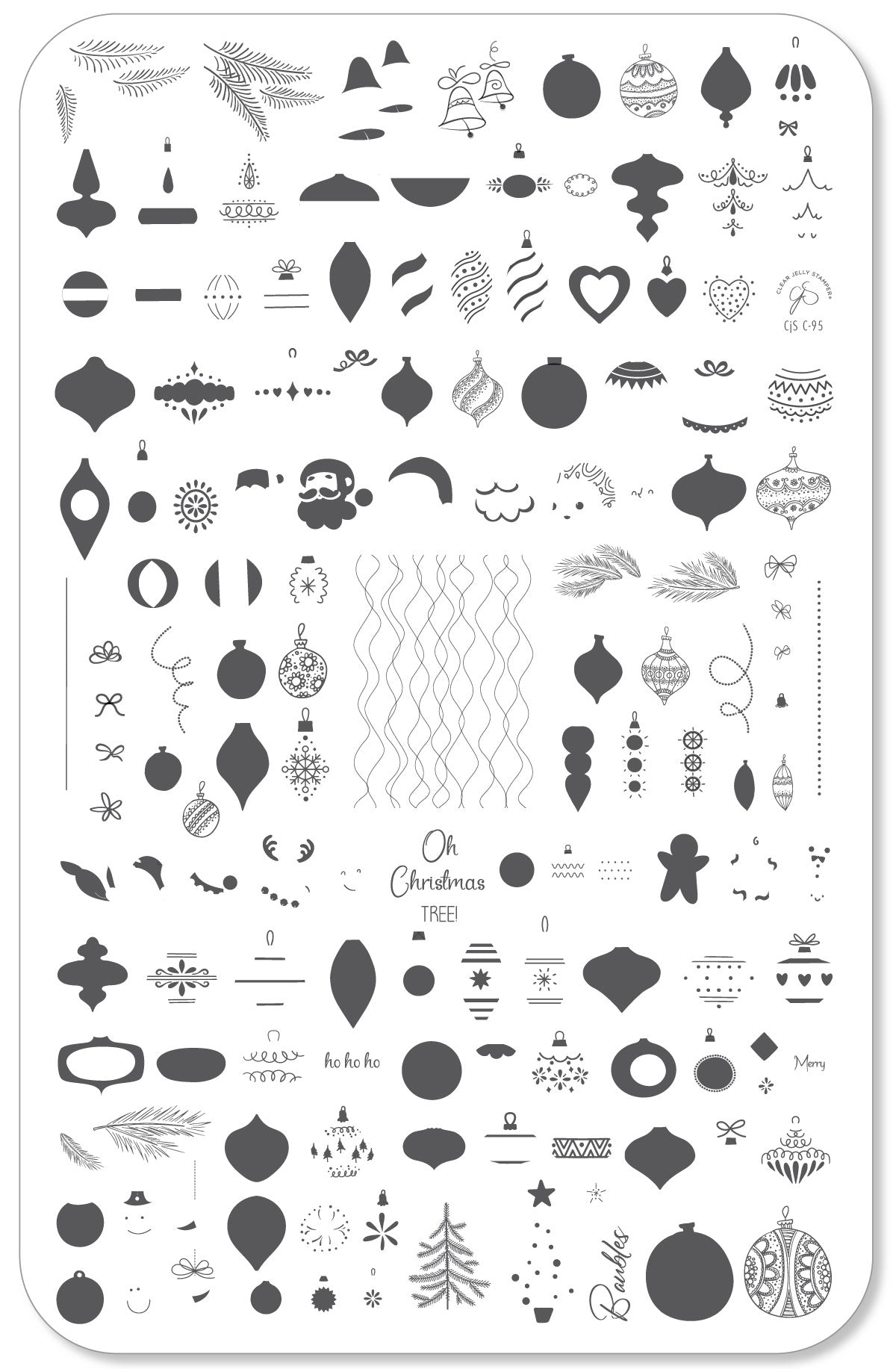 Oh Christmas Tree (CjSC-95) Etched Nail Art Stamping Plate