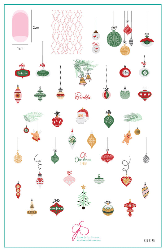 Oh Christmas Tree (CjSC-95) Etched Nail Art Stamping Plate