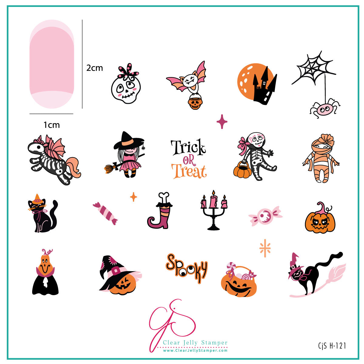 Ghoulish Giggles (CjSH-121) Etched Nail Art Stamping Plate