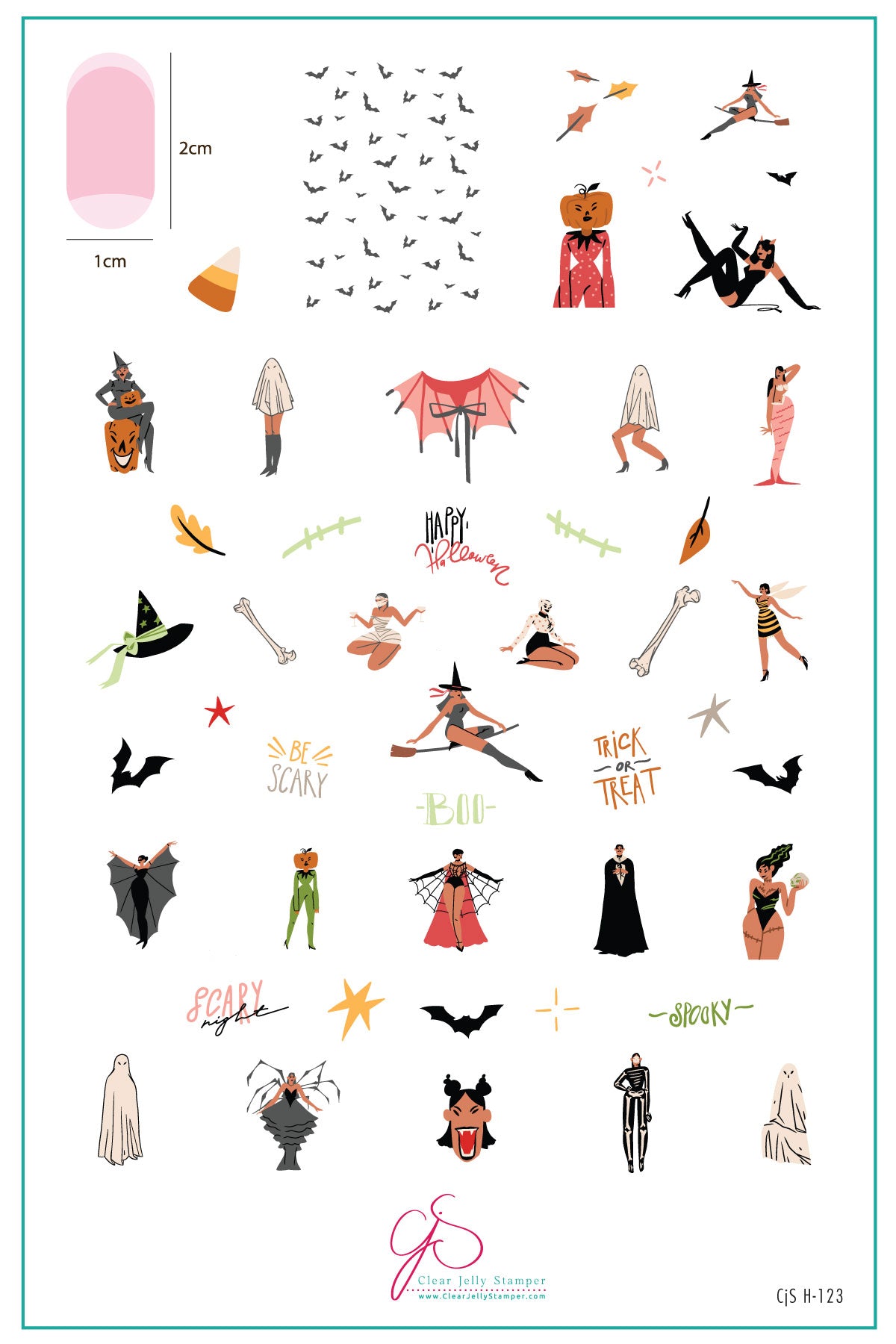 Scary Night (CjSH-123) Etched Nail Art Stamping Plate