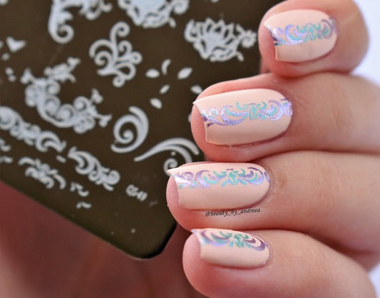 Petit Swirls (CjS-49) Etched Nail Art Stamping Plate