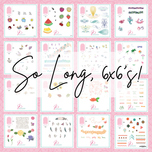 So Long, 6x6! Select 10 stamping plates for only $30 USD - That's 50% OFF