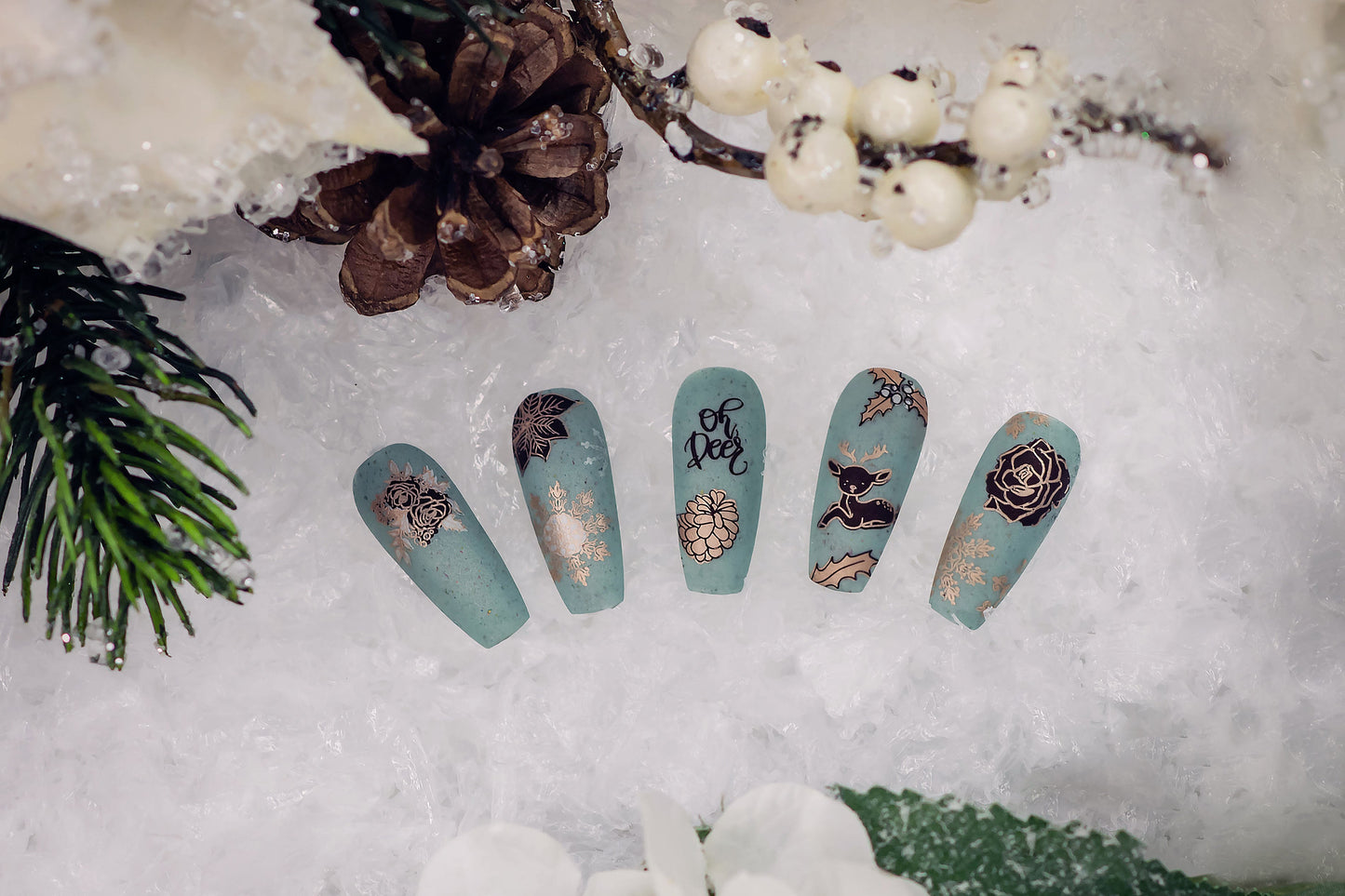 Merry Christmas My Deer (CjS C-19) Steel Nail Art Stamping Plate 14 x 9 Clear Jelly Stamper