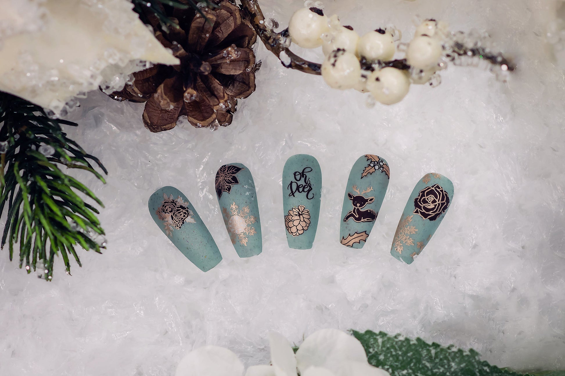 Merry Christmas My Deer (CjS C-19) Steel Nail Art Stamping Plate 14 x 9 Clear Jelly Stamper