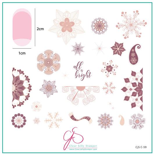 All Is Bright (CjSC-59) Etched Nail Art Stamping Plate