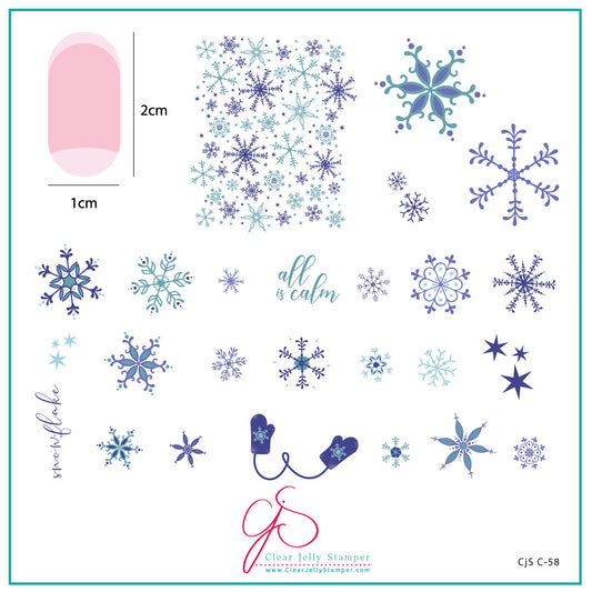 All Is Calm (CjSC-58) Etched Nail Art Stamping Plate
