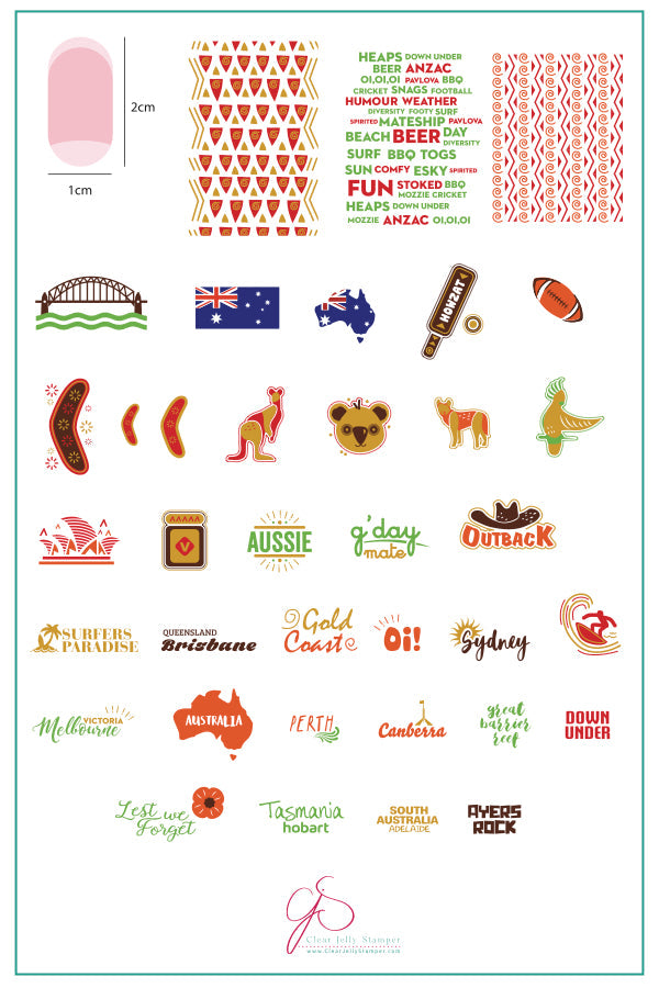 Land Down Under (CjS LC-28) Steel Stamping Plate 14 x 9 Clear Jelly Stamper
