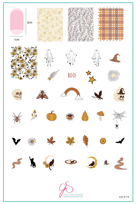 Boho Halloween (CjSH-74) Etched Nail Art Stamping Plate