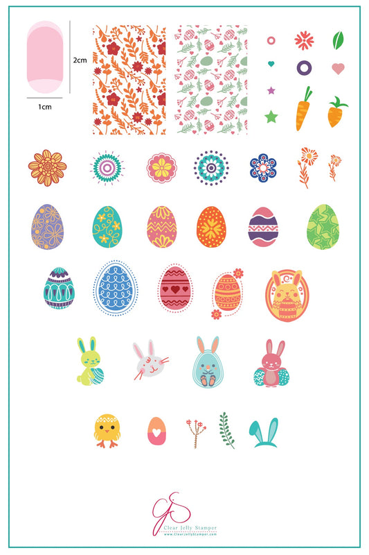 Bunny-Kinz (CjSH-11) Steel Stamping Plate 14 x 9 Clear Jelly Stamper Plate