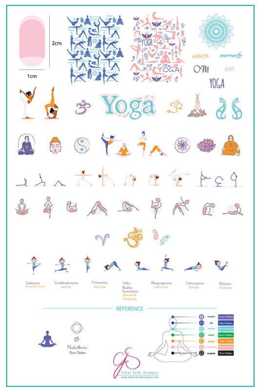 Zen Yoga (CjS-184) Steel Stamping Plate 14 x 9 Clear Jelly Stamper