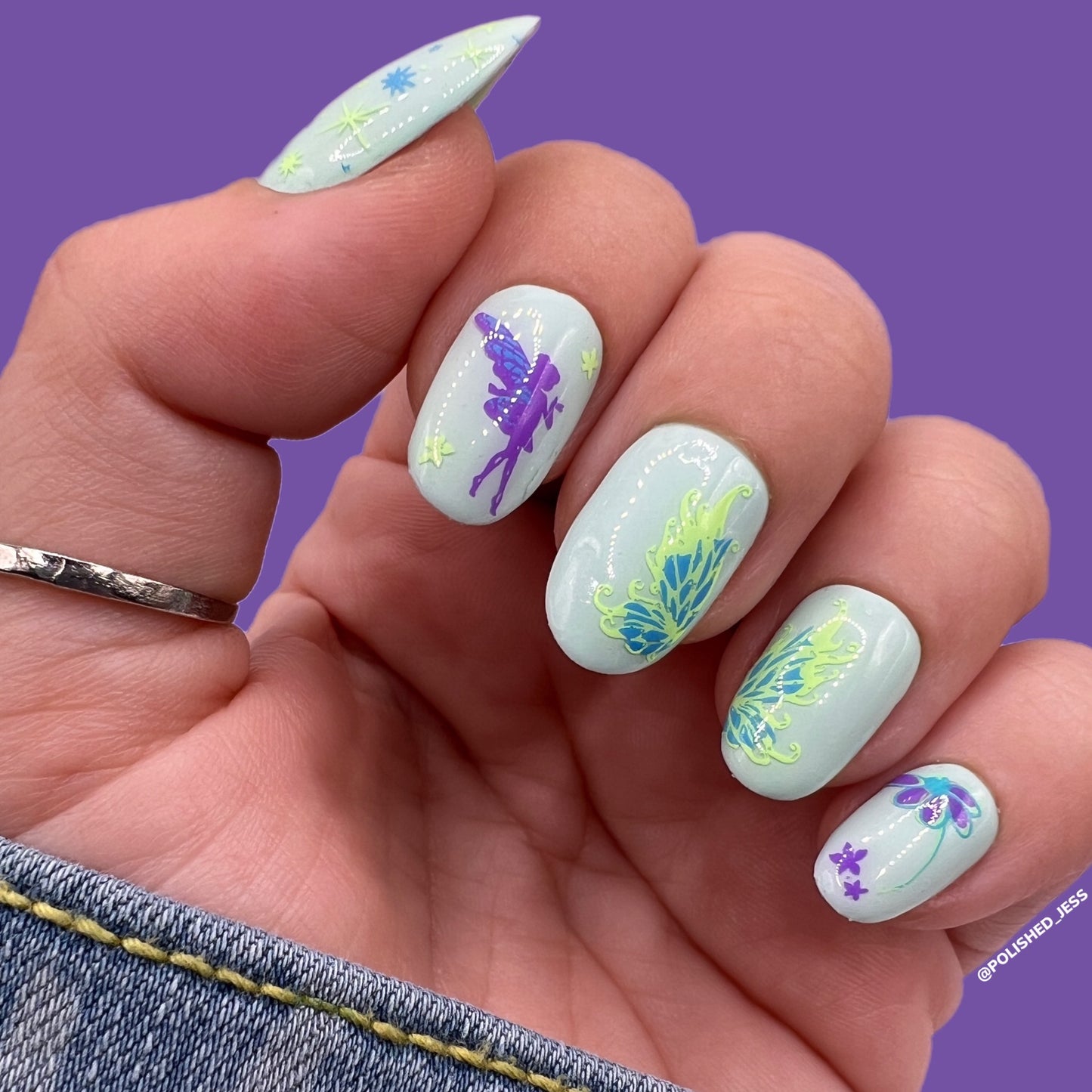 Pixie Perfect (CjSLC-04) Etched Nail Art Stamping Plate
