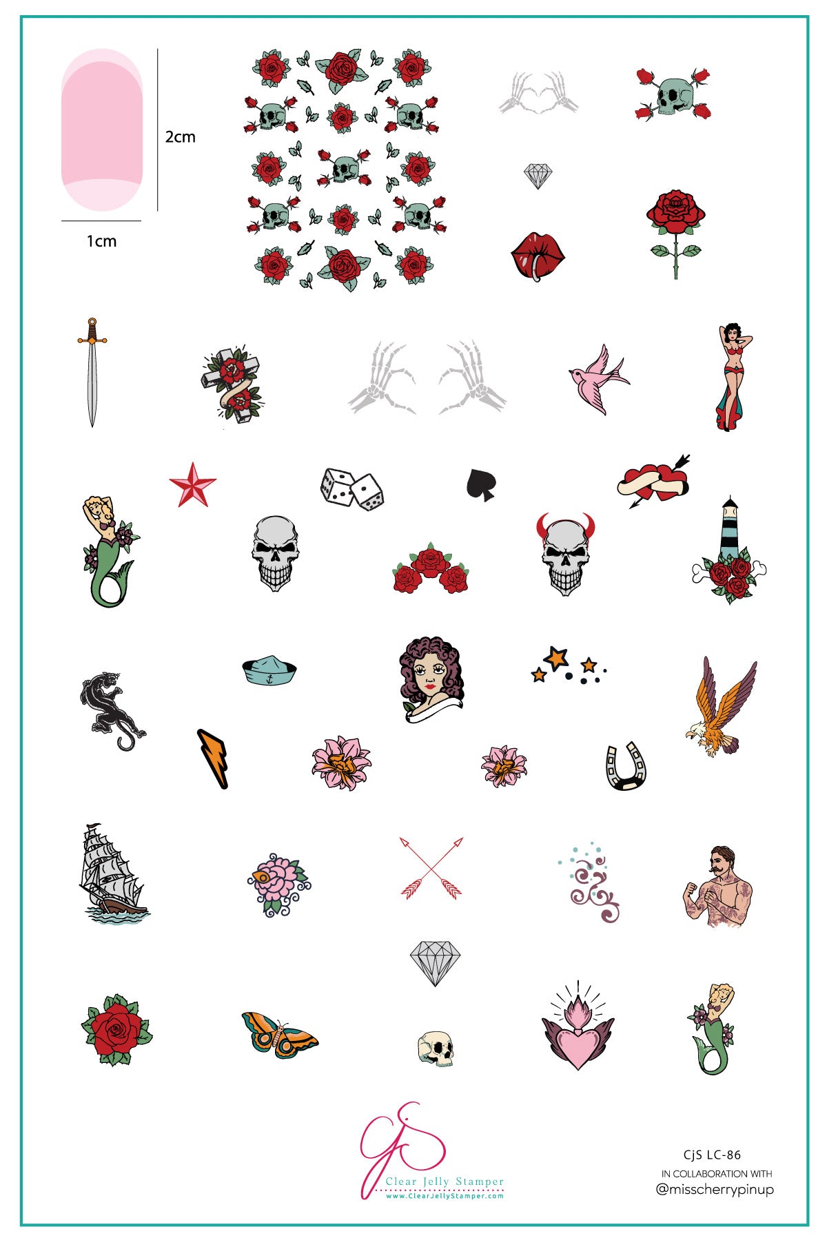 Tattoo (CjSLC-86) Etched Nail Art Stamping Plate