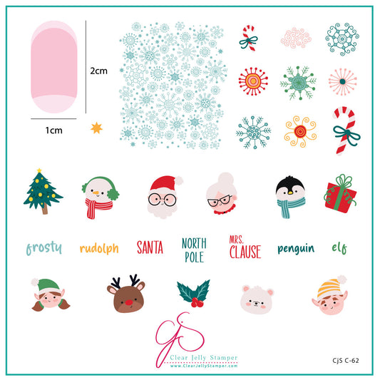 Cast Of Christmas Cuties (CjSC-62) Etched Nail Art Stamping Plate