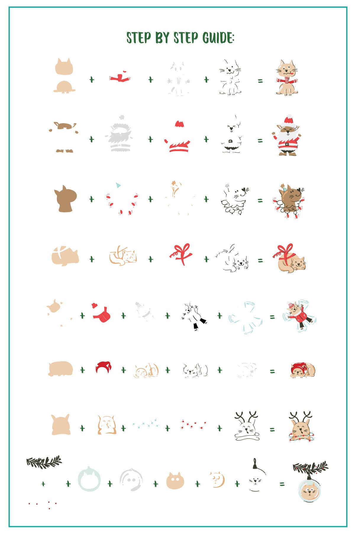 Catmas (CjSC-67) Etched Nail Art Stamping Plate