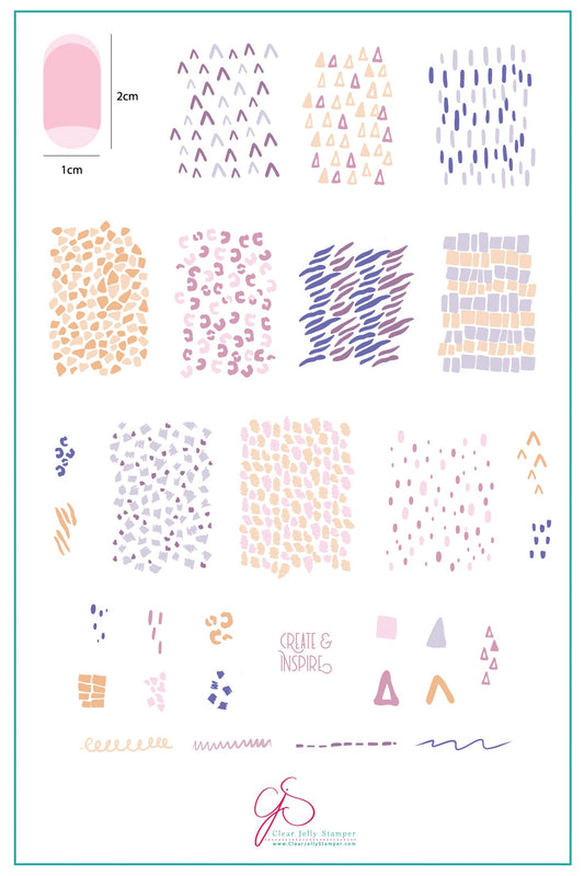 Whispers 1 (CjS-105) Steel Nail Art Stamping Plate 14 x 9 Clear Jelly Stamper