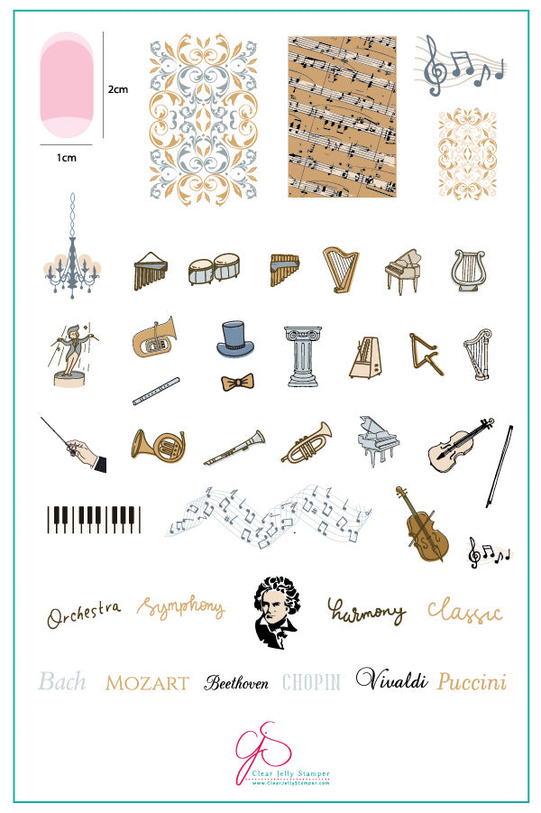 Keep it Classic (CjS-120) Steel Nail Art Stamping Plate 14 x 9 Clear Jelly Stamper