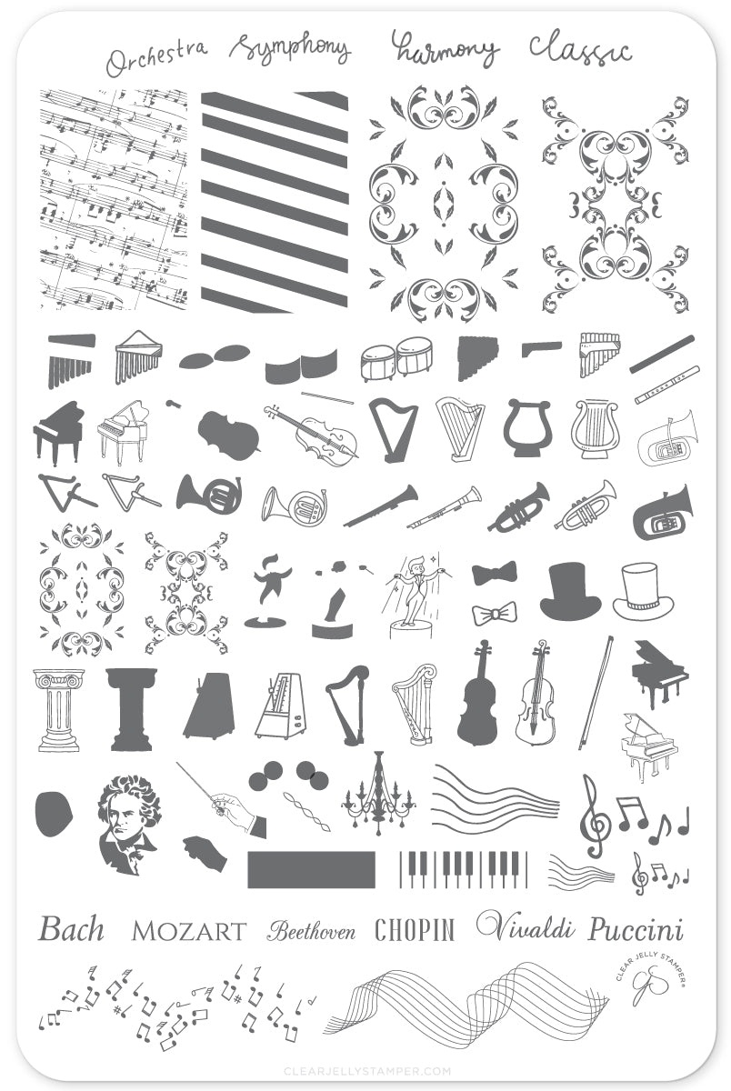 Keep it Classic (CjS-120) Steel Nail Art Stamping Plate 14 x 9 Clear Jelly Stamper