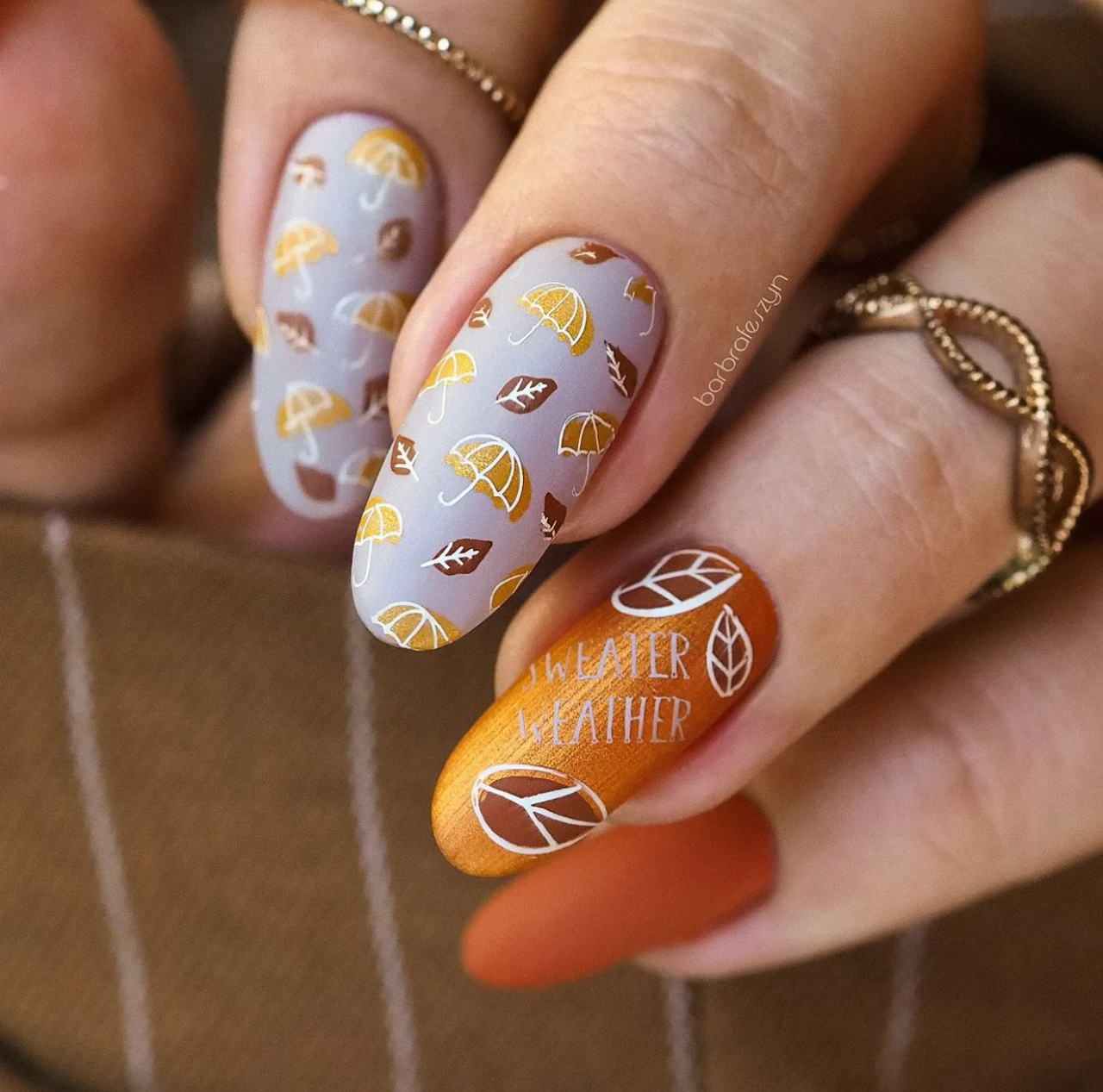 Fallpaper - Singing in the Rain (CjS-131) Etched Nail Art Stamping Plate