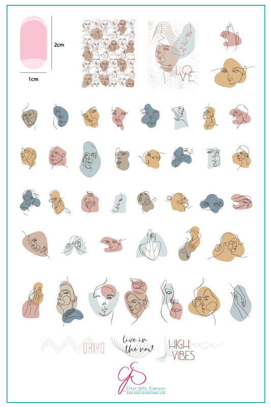 Mod Life Series - Human Form (CjS-140) Steel Nail Art Stamping Plate 14 x 9 Clear Jelly Stamper