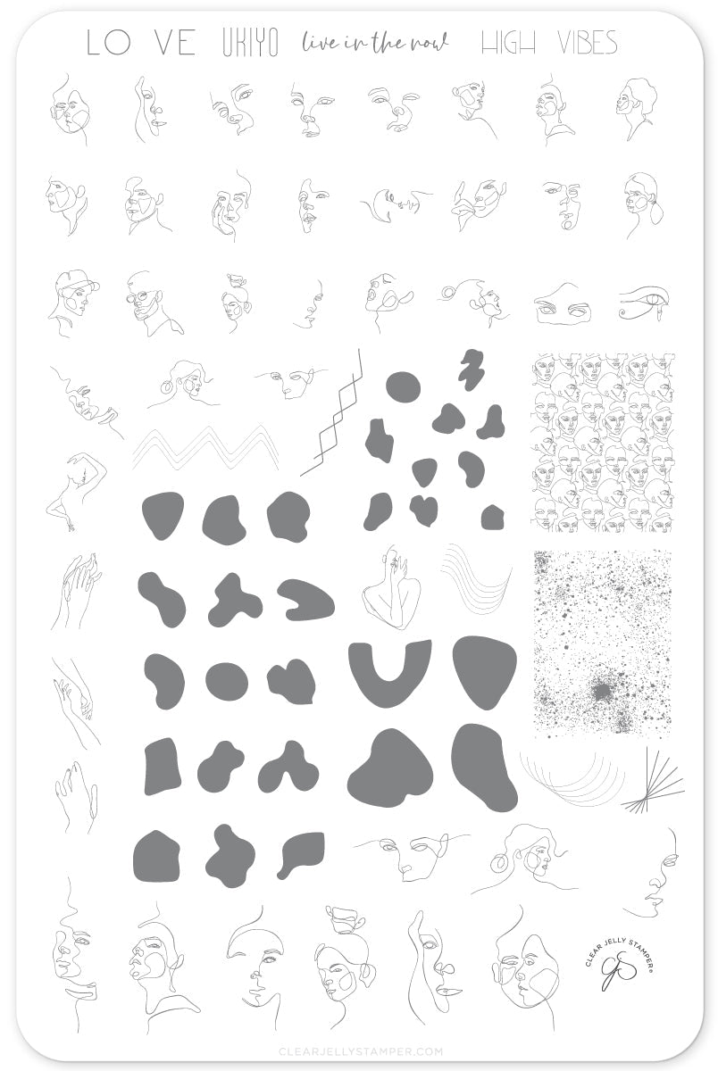 Mod Life Series - Human Form (CjS-140) Steel Nail Art Stamping Plate 14 x 9 Clear Jelly Stamper