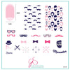 Hippest Movember (CjS-142) Steel Nail Art Stamping Plate 8 x 8 Clear Jelly Stamper 