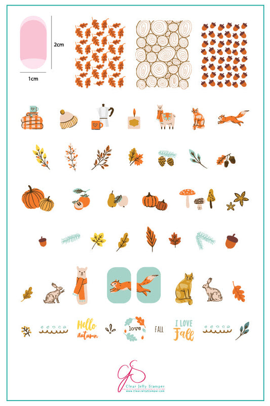 Autumn Acorns (CjS-148) Steel Stamping Plate 14 x 9 Clear Jelly Stamper