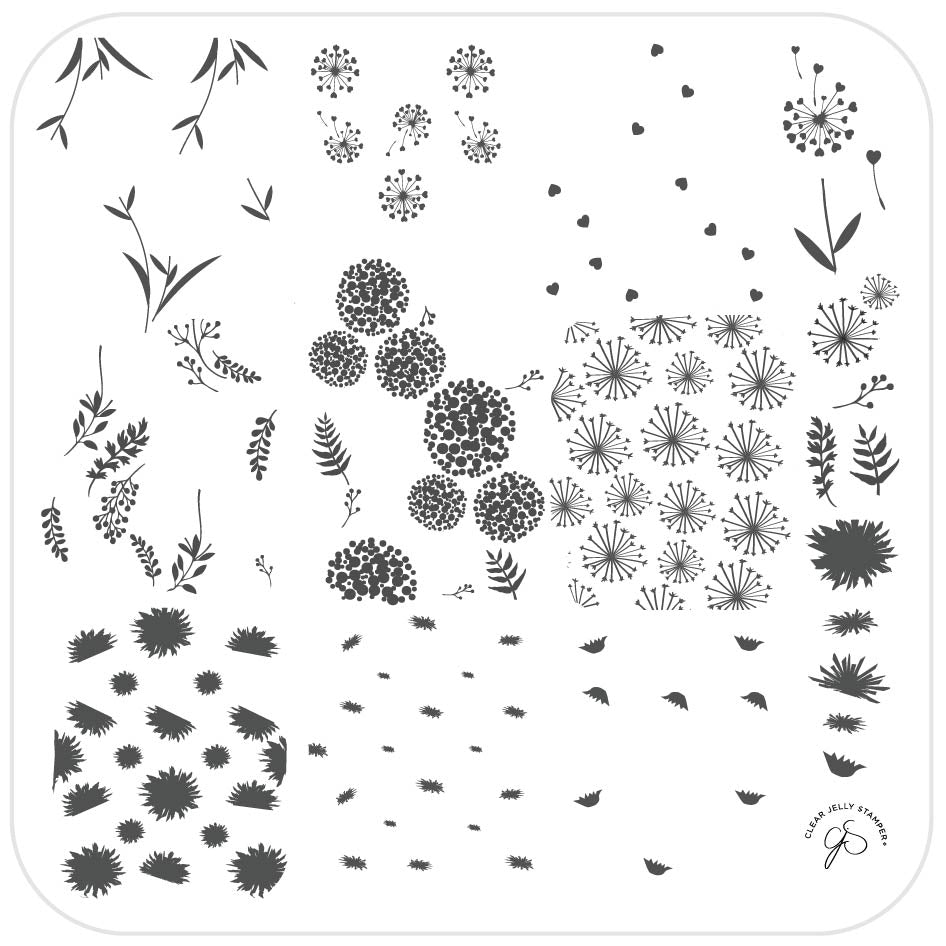 In the Wind (CjS-157) Steel Stamping Plate 8 x 8 Clear Jelly Stamper