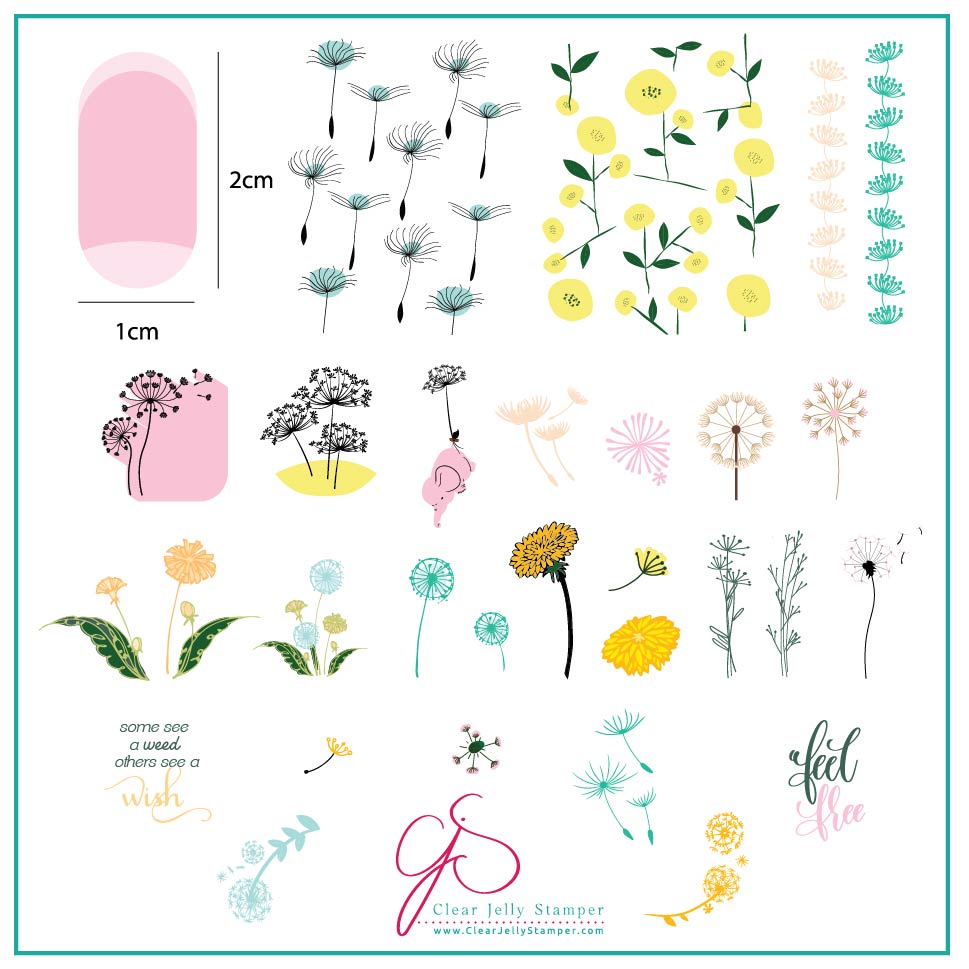 Feel Free (CjS-158) Steel Stamping Plate 8 x 8 Clear Jelly Stamper