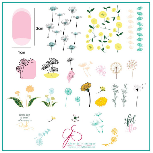 Feel Free (CjS-158) Steel Stamping Plate 8 x 8 Clear Jelly Stamper