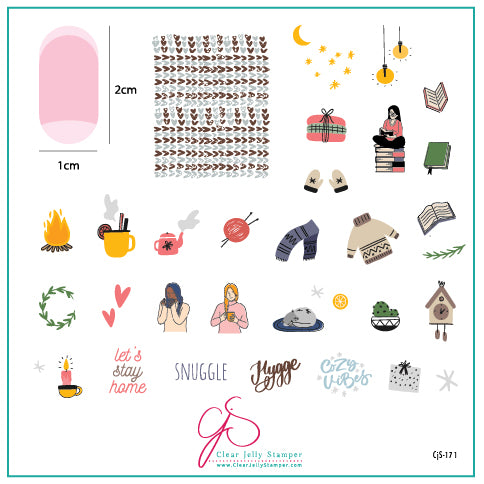 Snuggles (CjS-171) Steel Stamping Plate 8 x 8 Clear Jelly Stamper Plate