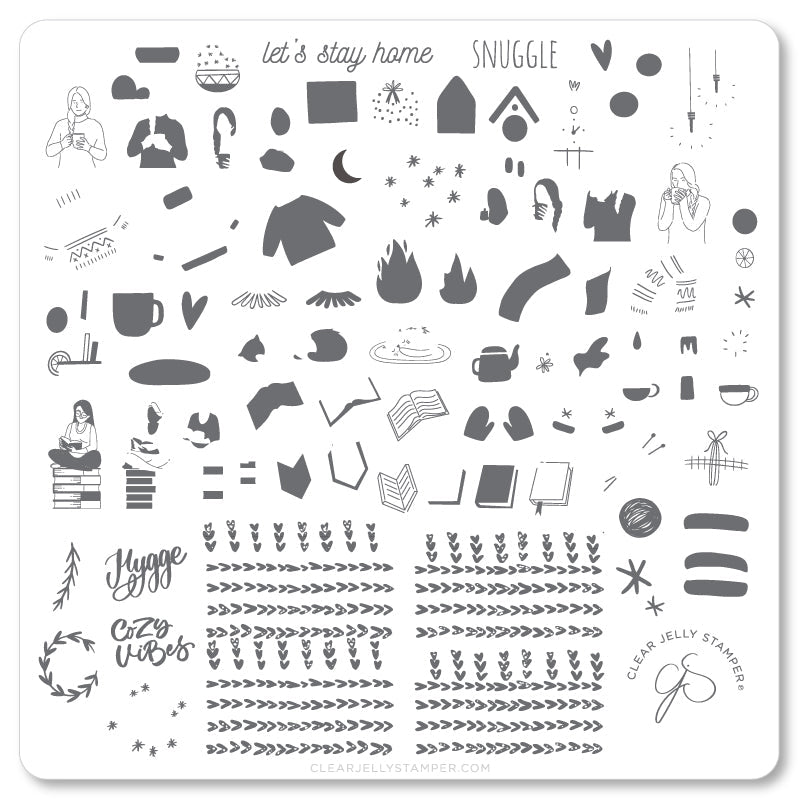 Snuggles (CjS-171) Steel Stamping Plate 8 x 8 Clear Jelly Stamper