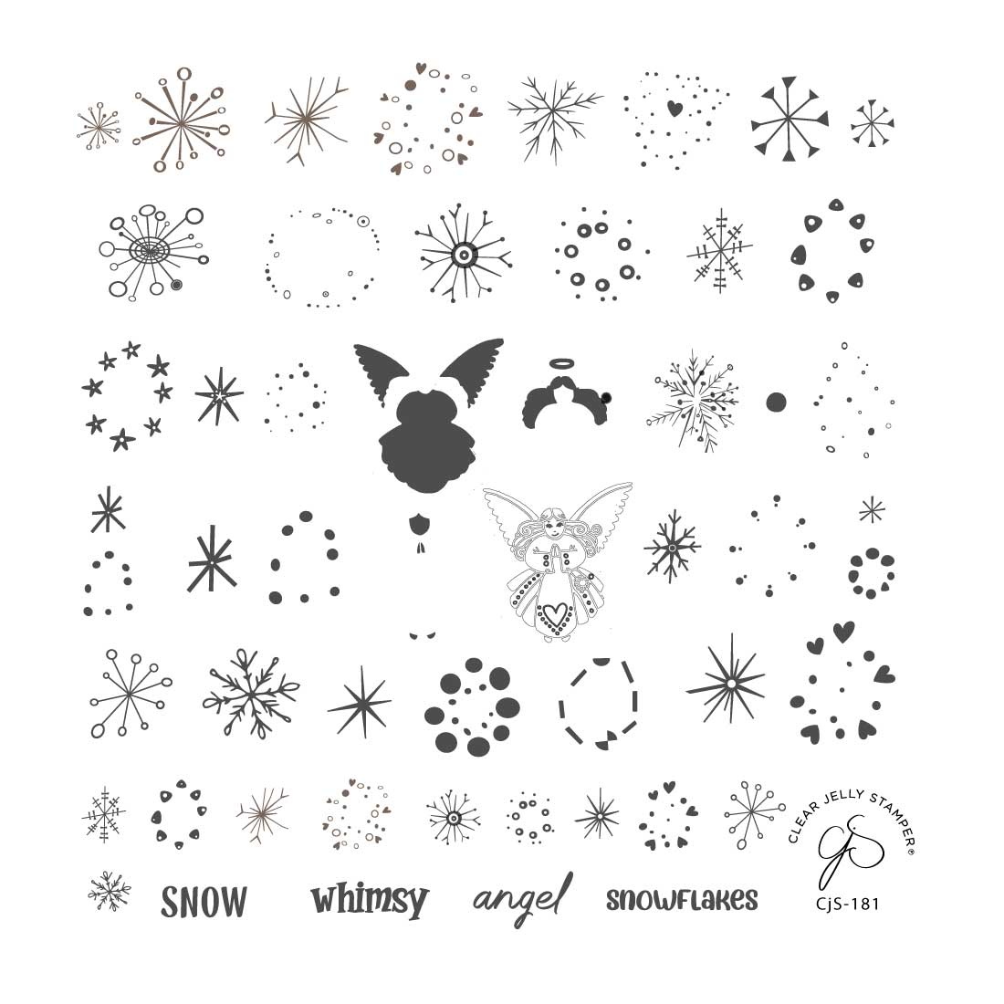 Whimsy Angel (CjS-181) Steel Stamping Plate 6x6 Clear Jelly Stamper