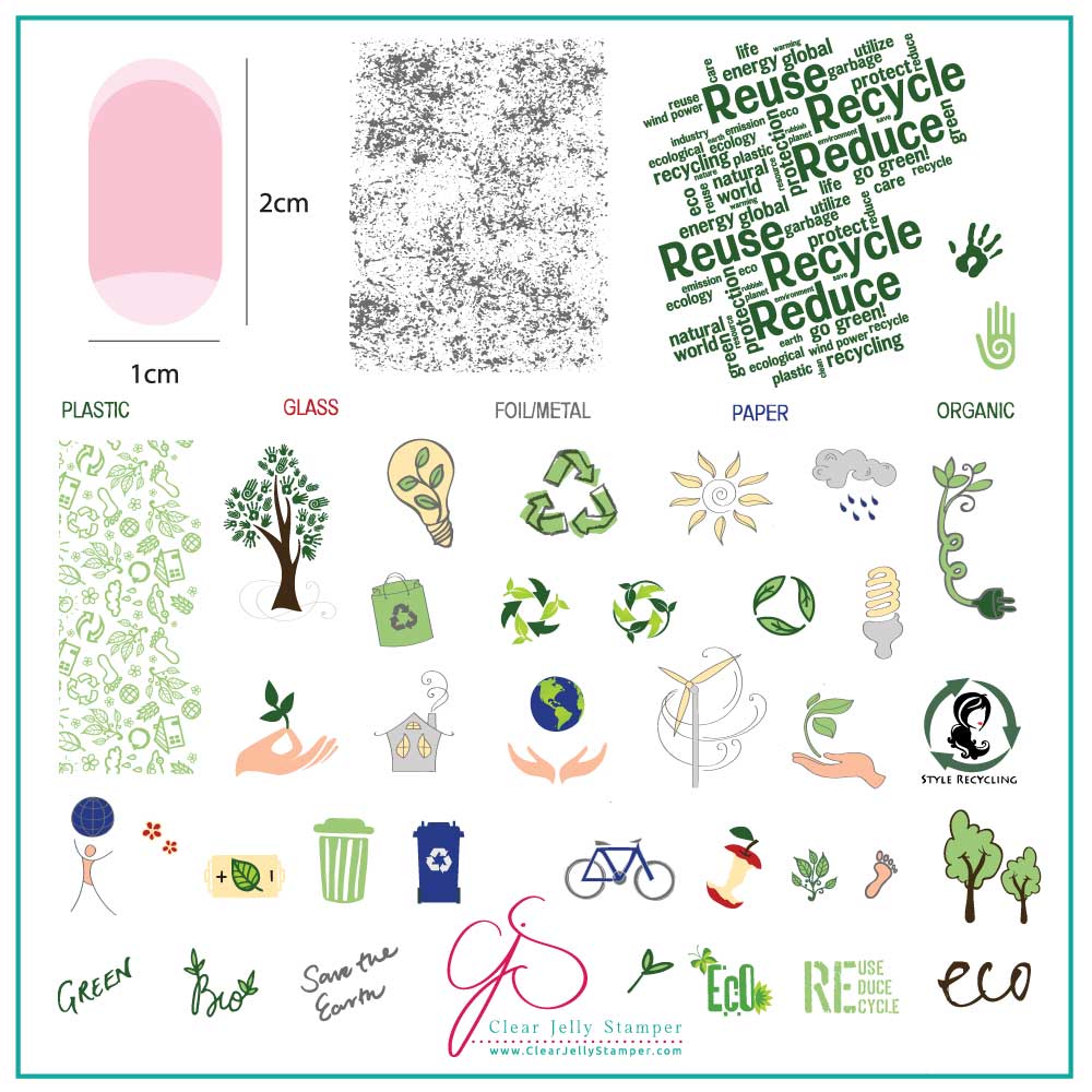 Recycle This (CjS-183) Steel Stamping Plate 8 x 8 Clear Jelly Stamper