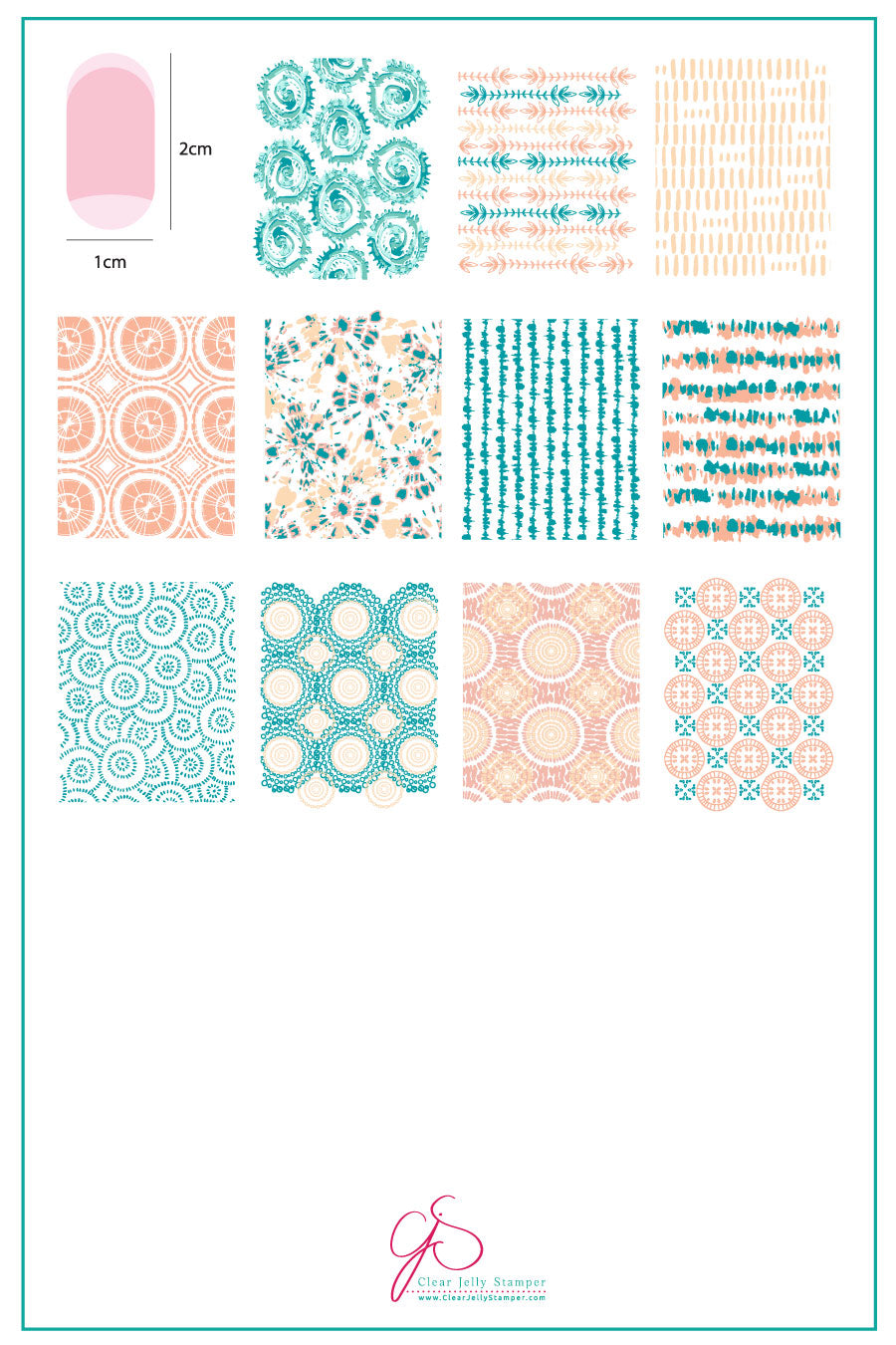 Textiles Series - 1 (CjS-185) Steel Stamping Plate 14 x 9 Clear Jelly Stamper