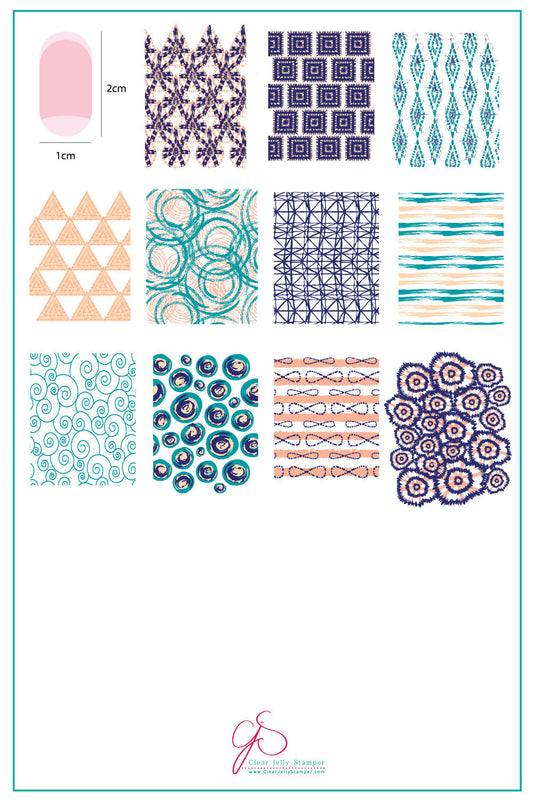 Textiles Series - 2 (CjS-186) Steel Stamping Plate 14 x 9 Clear Jelly Stamper