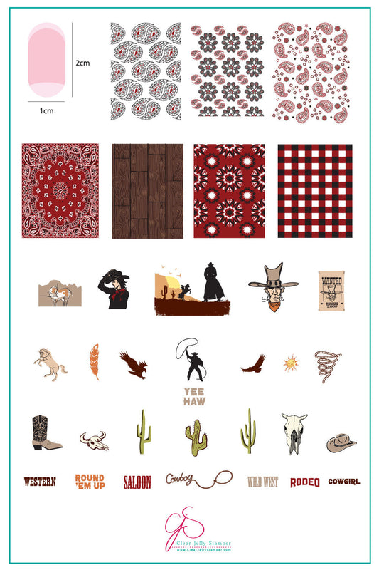 Yee-Haw (CjS-193) Steel Stamping Plate 14 x 9 Clear Jelly Stamper