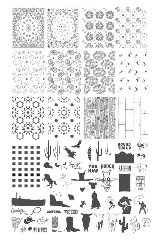 Yee-Haw (CjS-193) Steel Stamping Plate 14 x 9 Clear Jelly Stamper